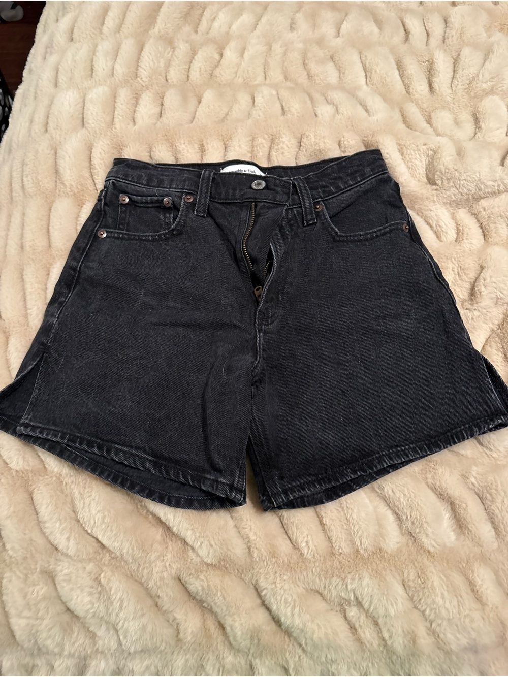 Abercrombie & Fitch Black Washed Denim Shorts